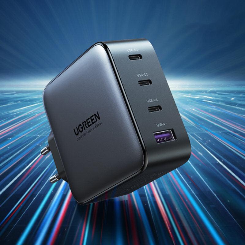 Ugreen Incarcator Fast Charge GaN 100W, 3x Type-C, USB - cbspro