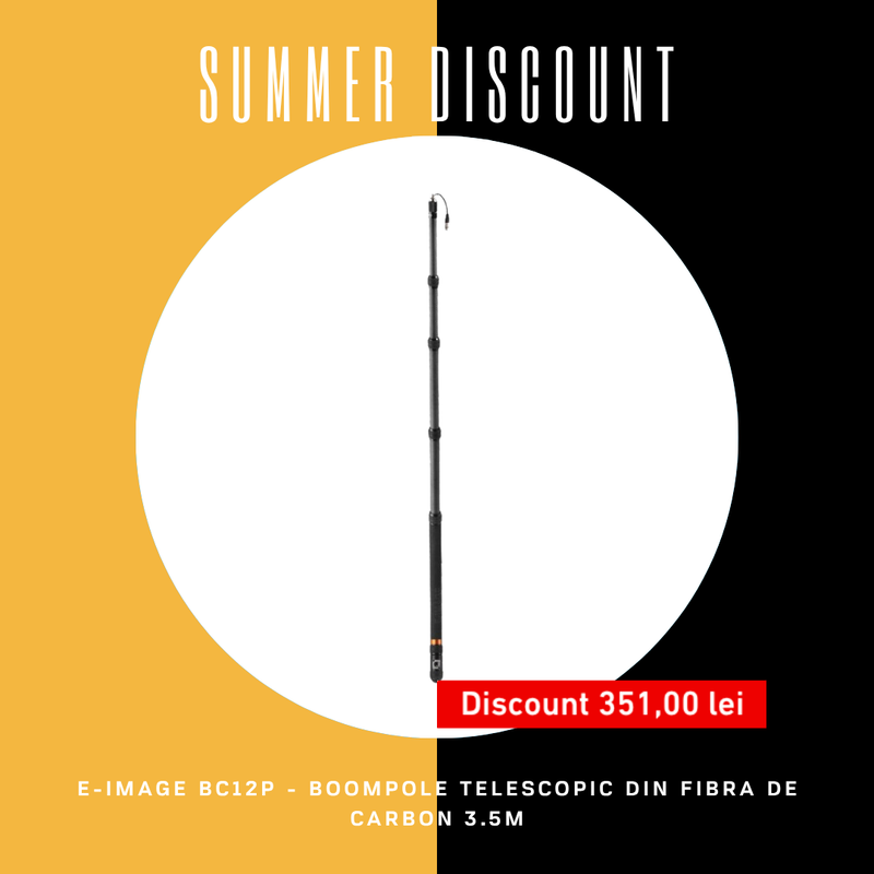 E-Image BC12P - Boompole telescopic din fibra de carbon 3.5m