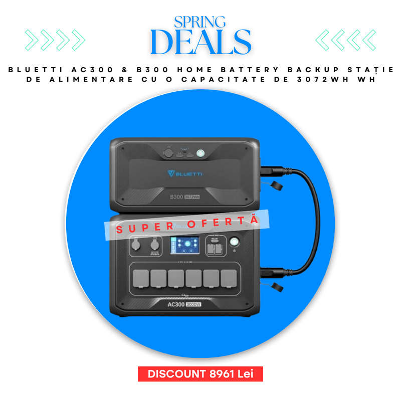 Bluetti AC300 & B300 Home Battery Backup Stație de alimentare cu o capacitate de 3072Wh Wh