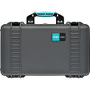 Geantă rigidă HPRC cu roți cu second skin (gri cu mâner albastru) - cbspro